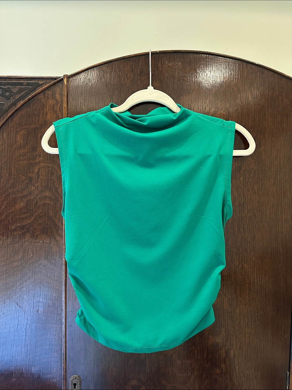 Sleeveless Green Mock Neck Top